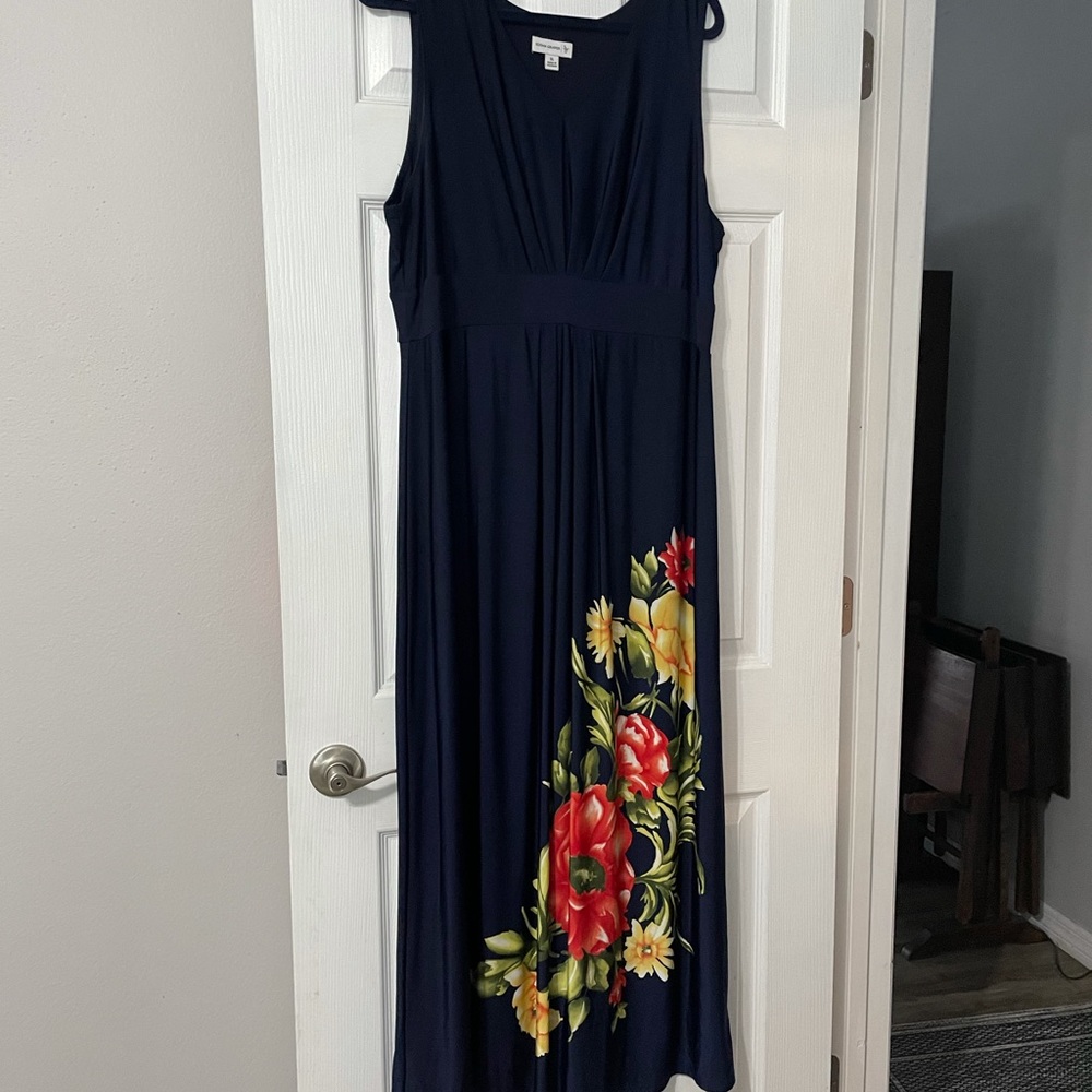 Susan Graver XL long maxi dress with flower print